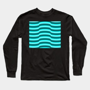 Op Art Teal Long Sleeve T-Shirt